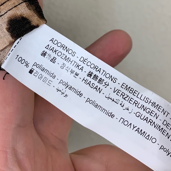 Zara Trafaluc Leopard Printed Eyelash Lace Sexy Camisole V Back Tank Top Small - Picture 5 of 5